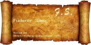 Fuderer Samu névjegykártya